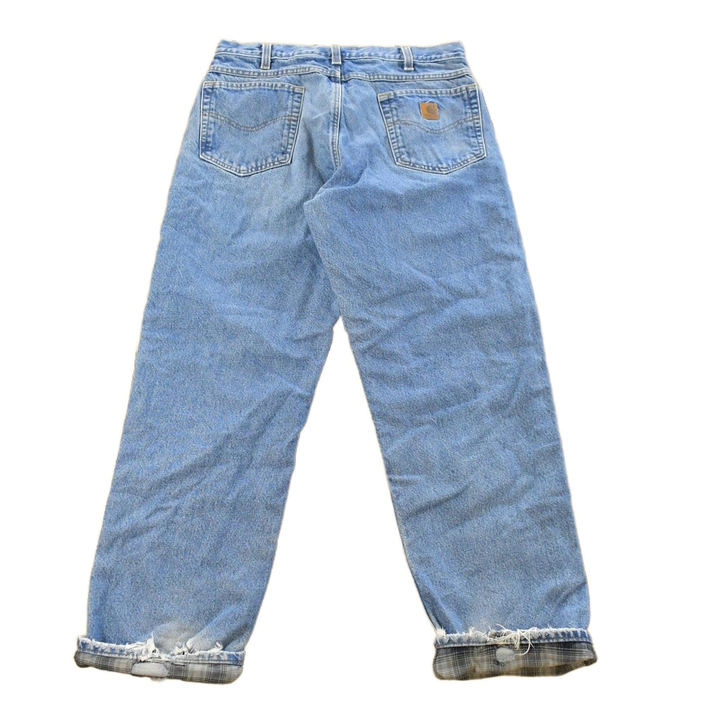 Vintage 1990s Carhartt Flannel Lined Denim Jeans Men's 34 x 31 from propervintagecanada