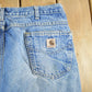 Vintage 1990s Carhartt Flannel Lined Denim Work Jeans Men's 36 x 30 from propervintagecanada