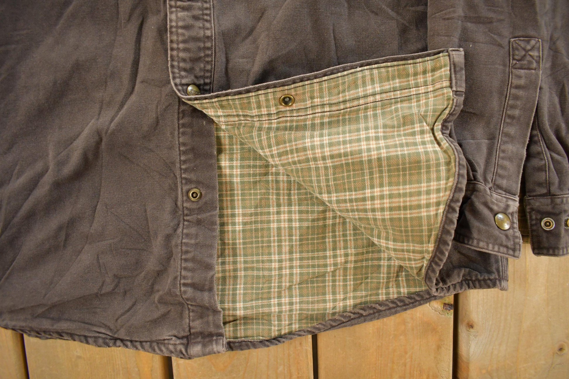 Vintage 1990s Carhartt Flannel Lined Shirt Men's Medium from propervintagecanada