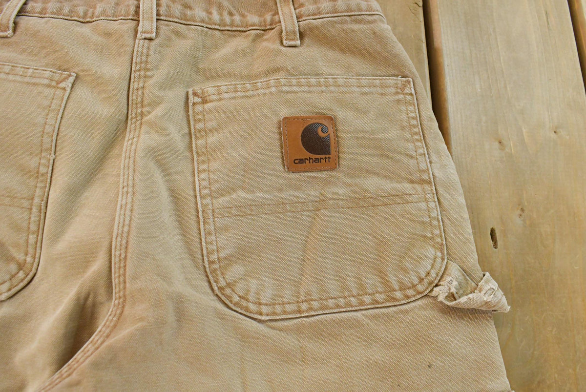 Vintage 1990s Carhartt Fleece Lined Double Knee Work Pants Men's 30 x 29 from propervintagecanada