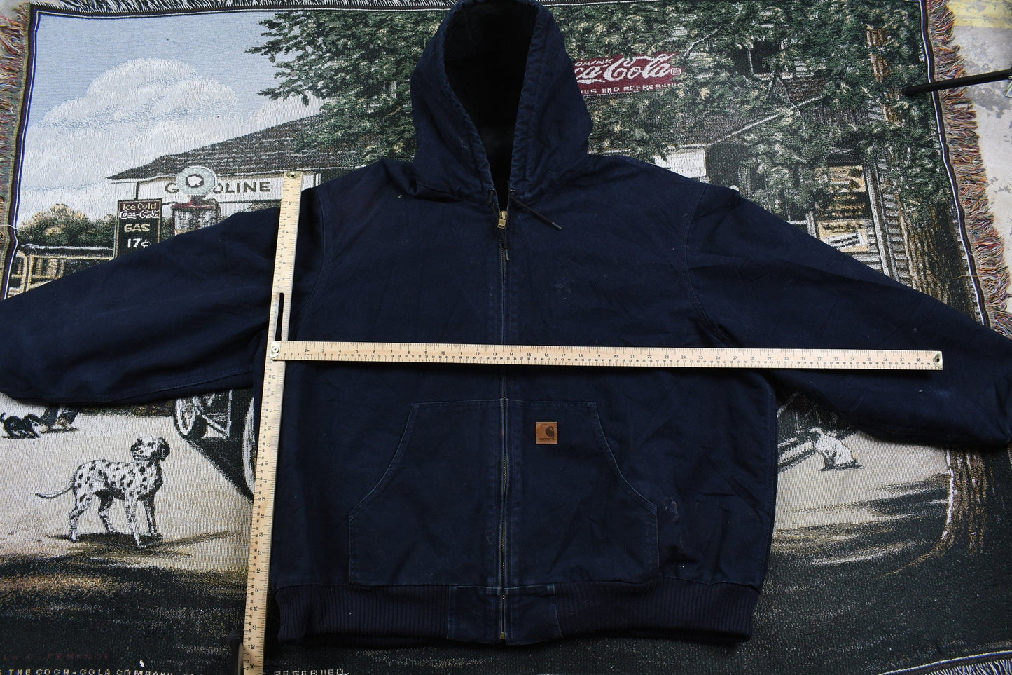Vintage 1990s Carhartt Full Zip Hooded Workwear Jacket Men's 3XL from propervintagecanada