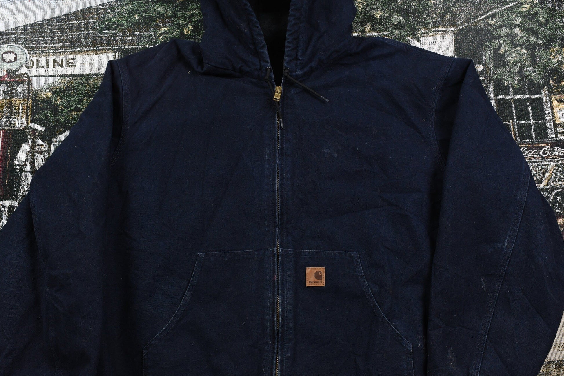 Vintage 1990s Carhartt Full Zip Hooded Workwear Jacket Men's 3XL from propervintagecanada