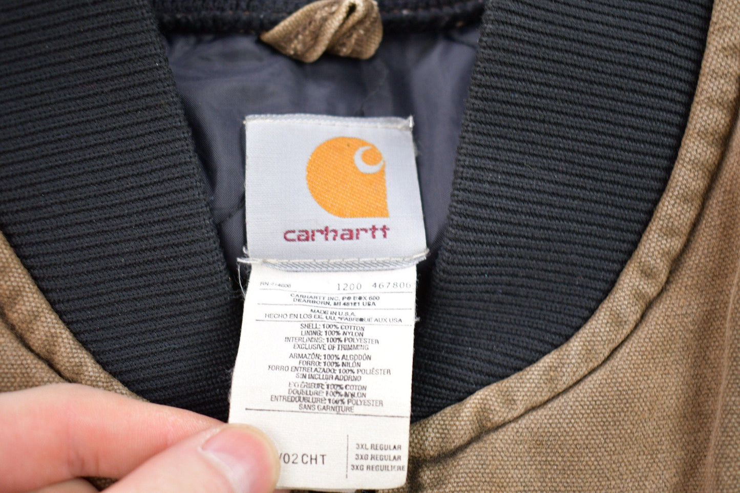 Vintage 1990s Carhartt Full Zip Insulated Vest Men's 3XL from propervintagecanada