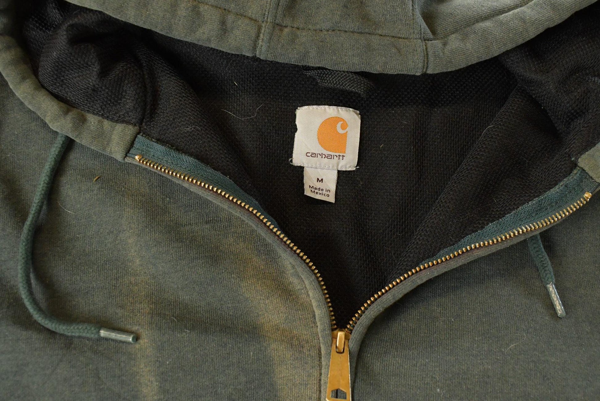 Vintage 1990s Carhartt Full Zip Thermal Lined Hoodie Jacket Men's Medium from propervintagecanada
