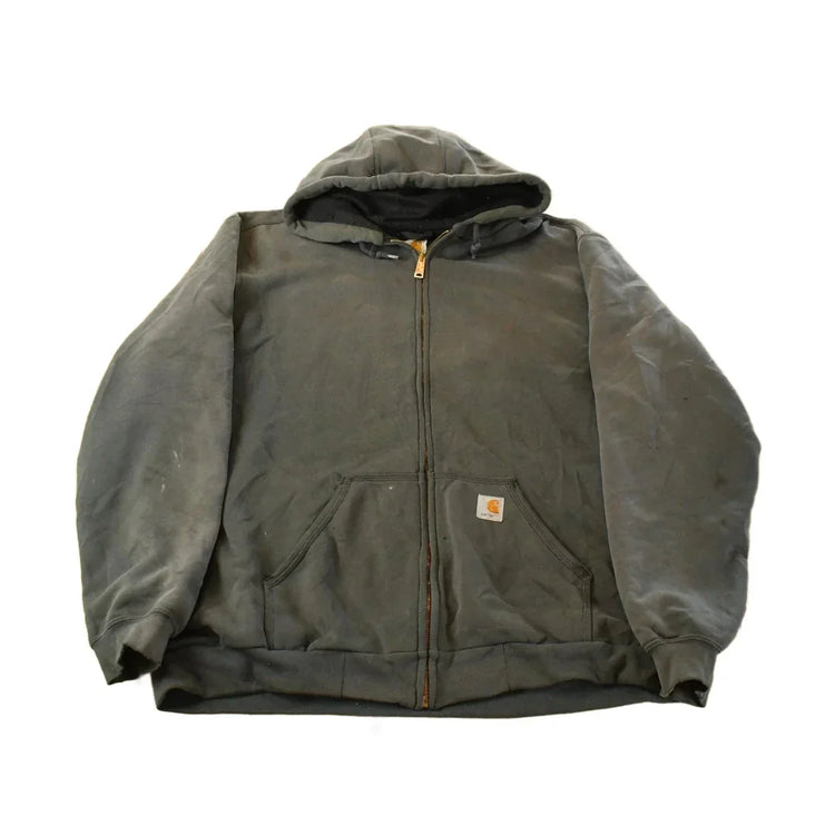 Vintage 1990s Carhartt Full Zip Thermal Lined Hoodie Jacket Men's XL Tall from propervintagecanada