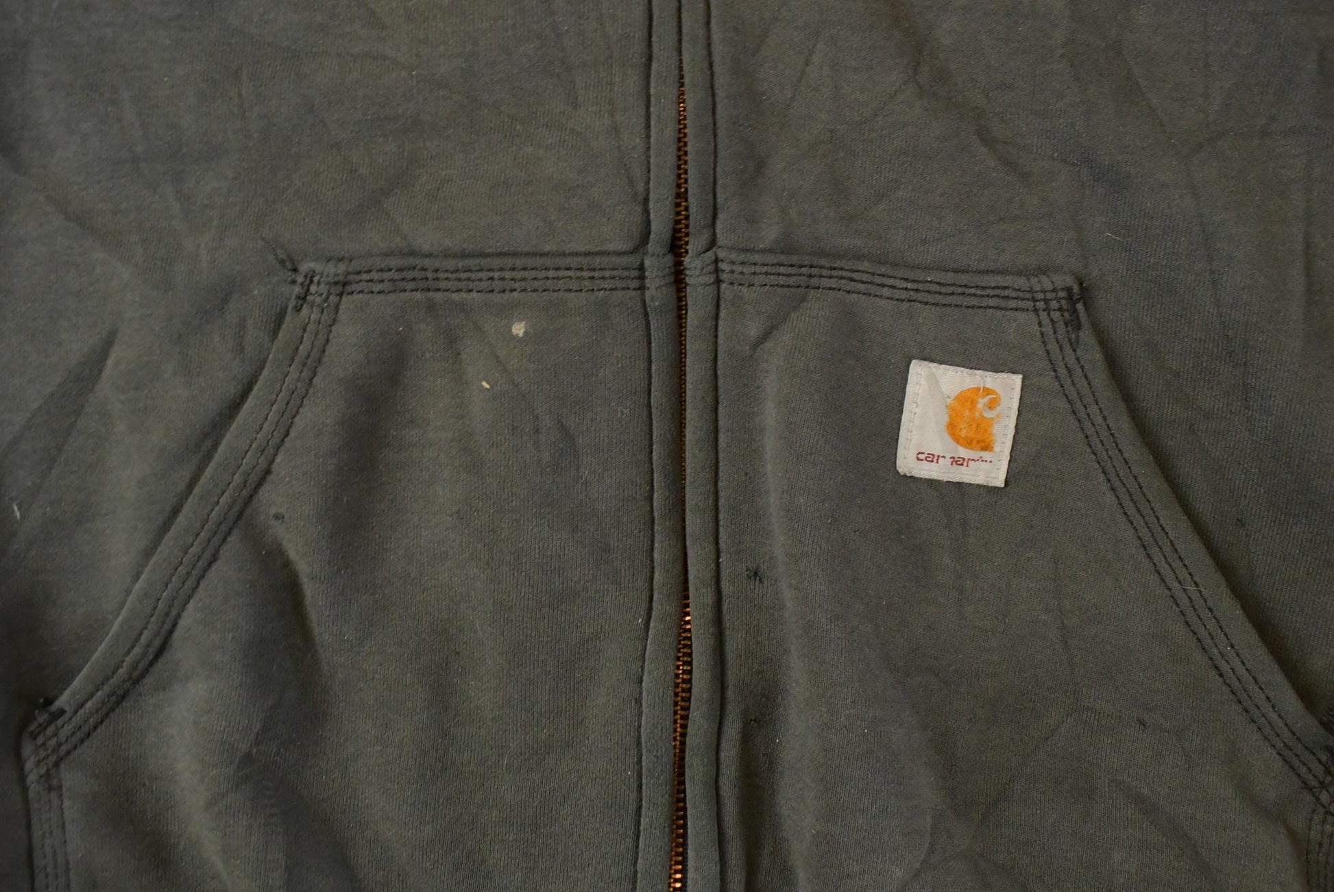 Vintage 1990s Carhartt Full Zip Thermal Lined Hoodie Jacket Men's XL Tall from propervintagecanada