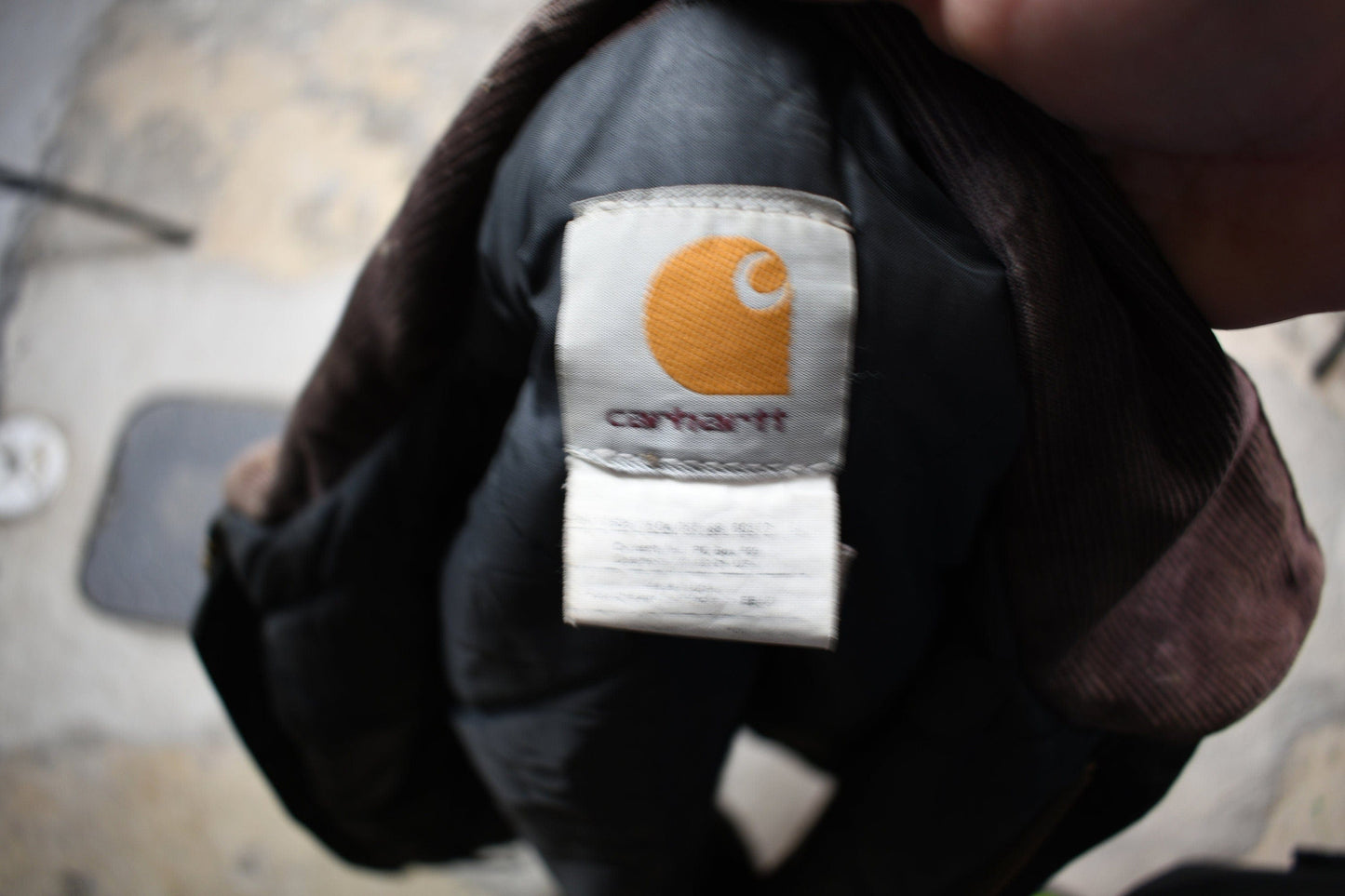 Vintage 1990s Carhartt Full Zip Workwear Chore Coat / Streetwear Fashion / 80s 90s Denim / Canvas Bomber Jacket / Distressed Carhartt from propervintagecanada