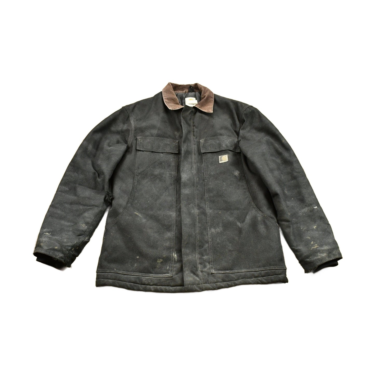 Vintage 1990s Carhartt Full Zip Workwear Chore Coat / Streetwear Fashion / 80s 90s Denim / Canvas Bomber Jacket / Distressed Carhartt from propervintagecanada