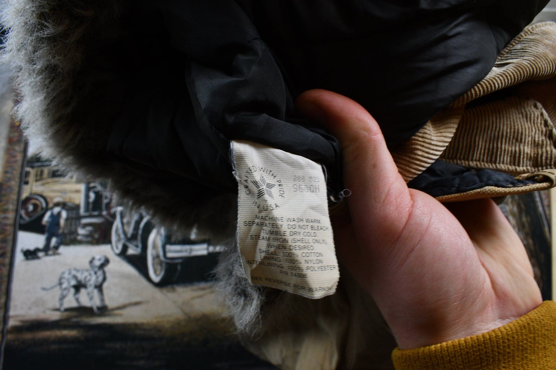 Vintage 1990s Carhartt Fur hood Full Zip Winter Workwear Chore Coat Men's XL from propervintagecanada