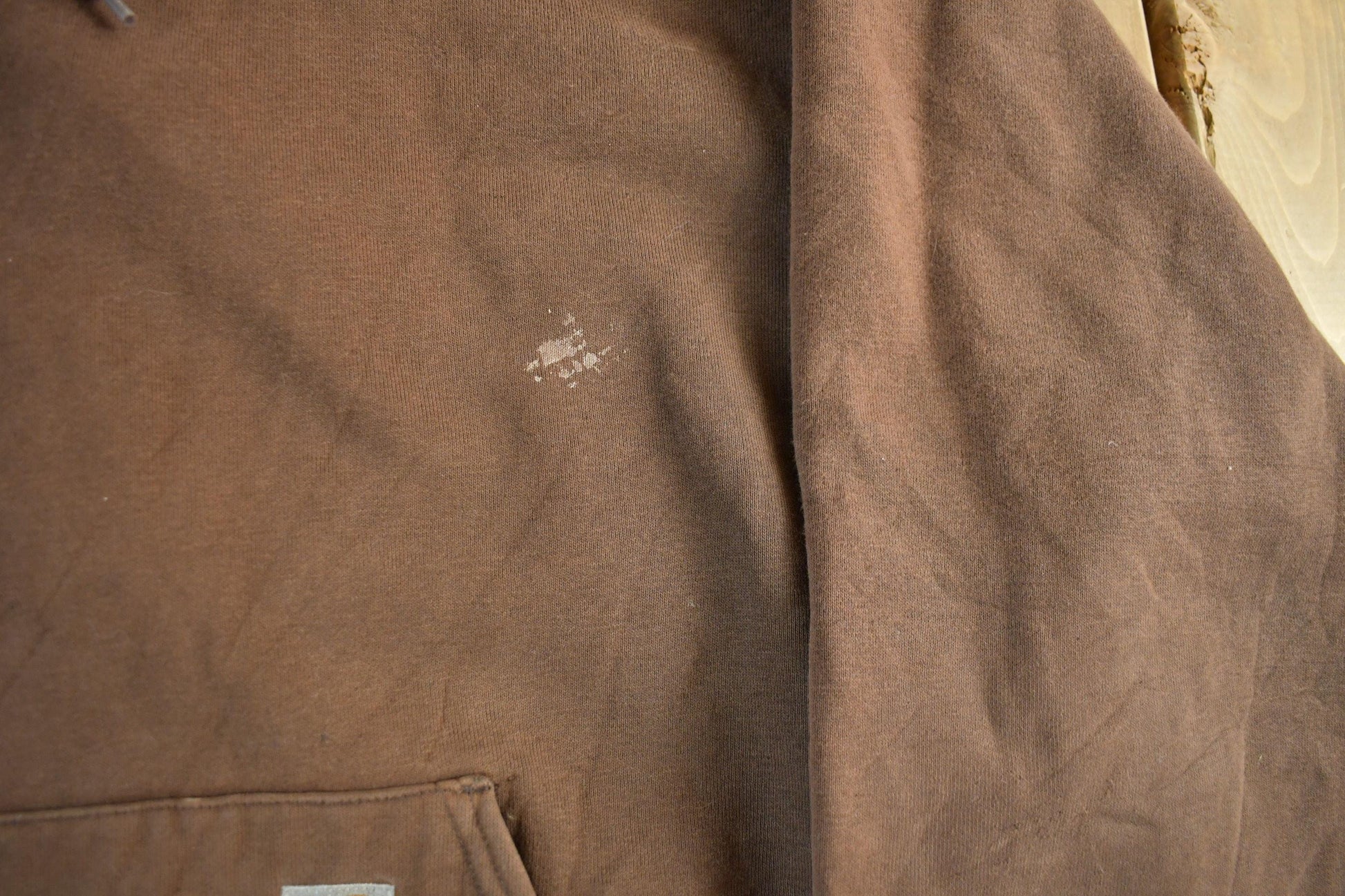 Vintage 1990s Carhartt Heavyweight Paint Distressed Hoodie Men's 2XL from propervintagecanada
