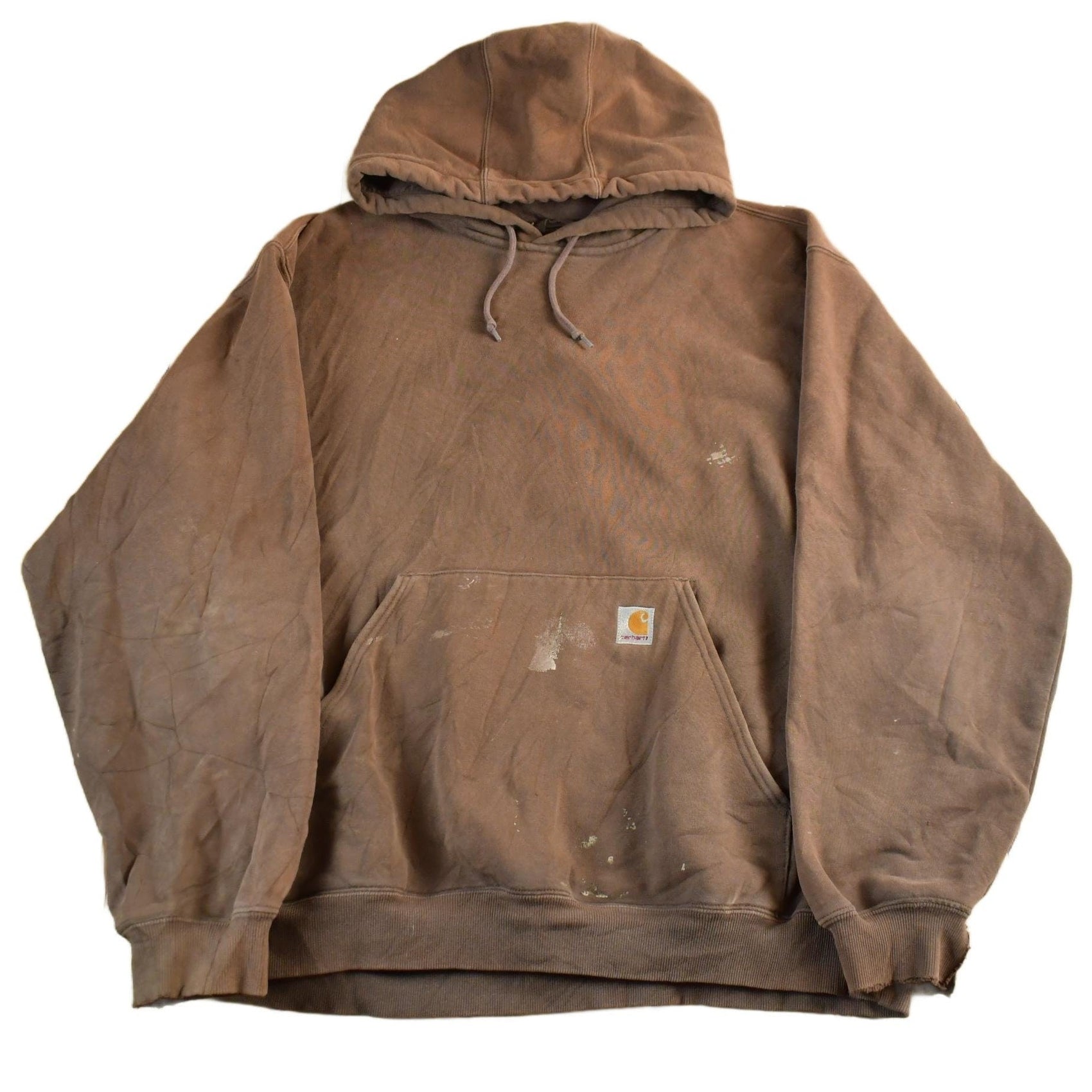 Vintage 1990s Carhartt Heavyweight Paint Distressed Hoodie Men's 2XL from propervintagecanada
