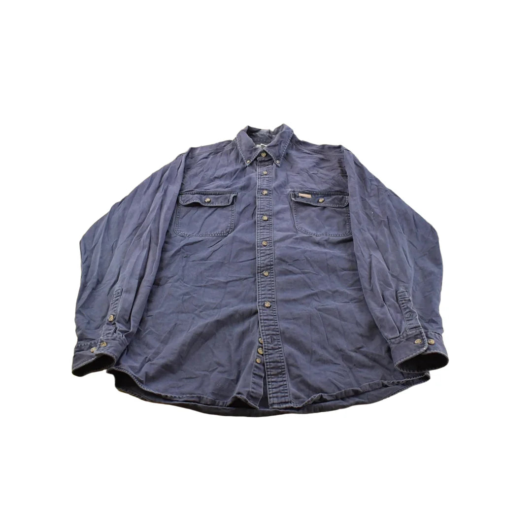 Vintage 1990s Carhartt Heavyweight Workwear Button Up Shirt Men's Tall Large from propervintagecanada