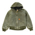 Vintage 1990s Carhartt Hooded Distressed Work Jacket Youth Large from propervintagecanada