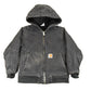 Vintage 1990s Carhartt Hooded Distressed Work Jacket Youth XS from propervintagecanada