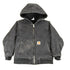 Vintage 1990s Carhartt Hooded Distressed Work Jacket Youth XS from propervintagecanada