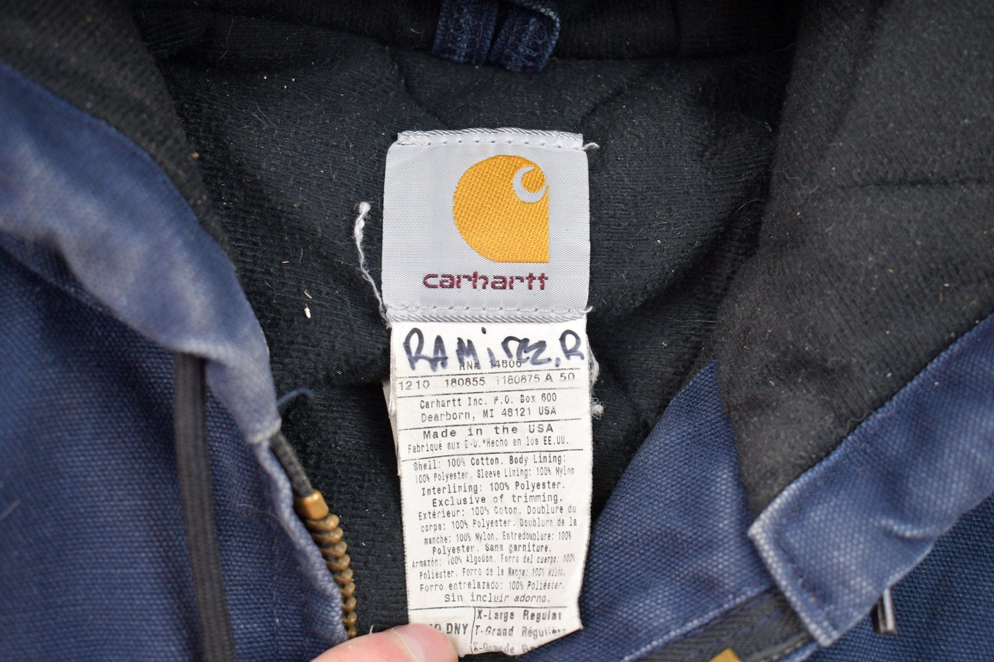 Vintage 1990s Carhartt Hooded Jacket Men's XL from propervintagecanada