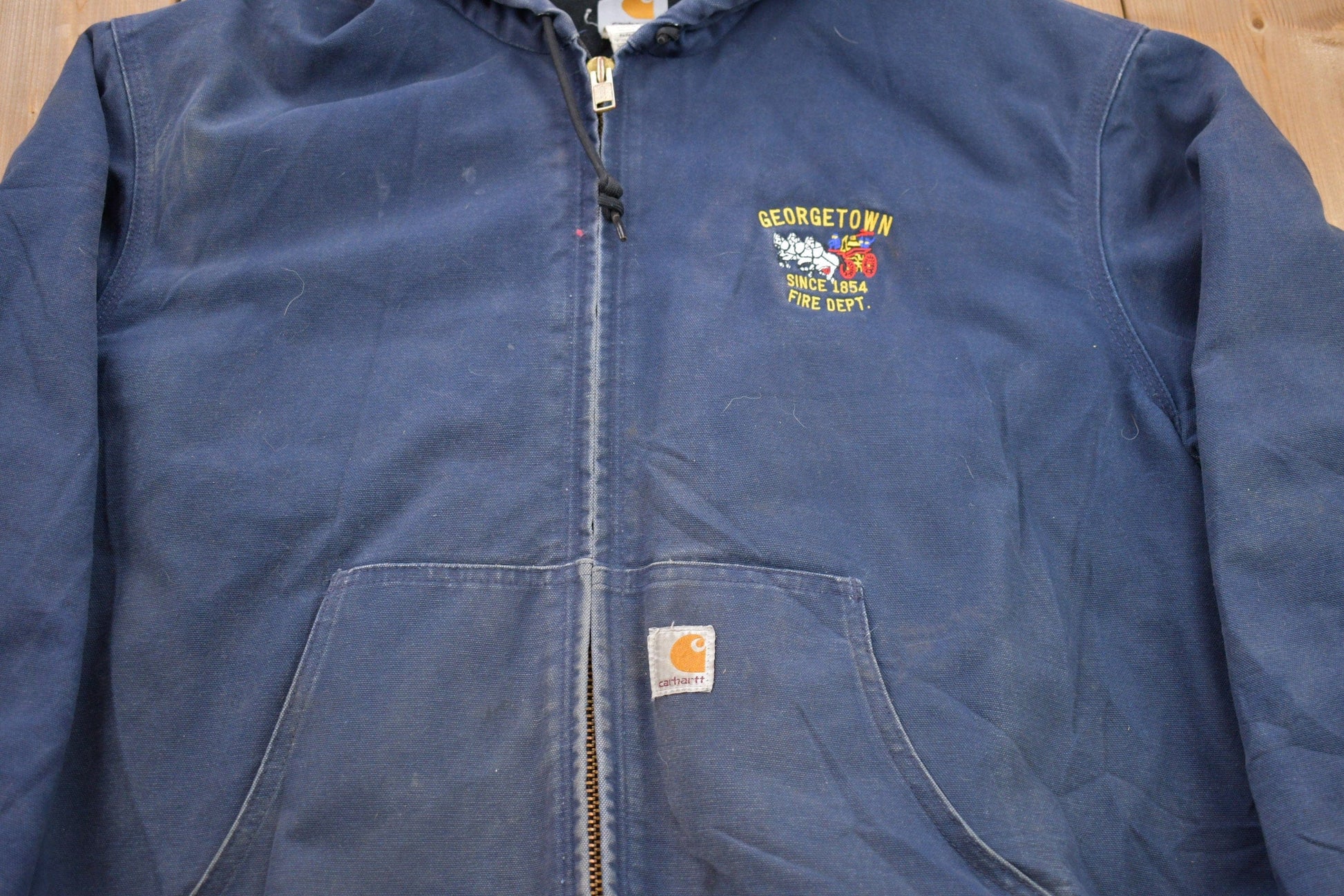 Vintage 1990s Carhartt Hooded Jacket Men's XL from propervintagecanada