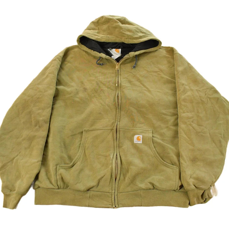 Vintage 1990s Carhartt Lined Full Zip Hoodie Sweatshirt Men's 2XL / Workwear / Streetwear / 90s Hoodie from propervintagecanada
