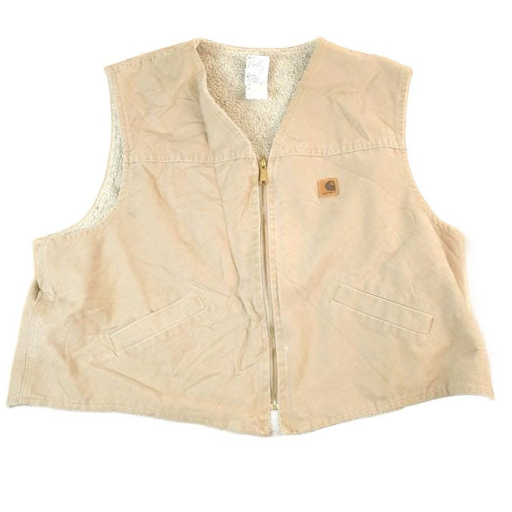 Vintage 1990s Carhartt Perfectly Distressed Work Vest Made In USA Men's 3XL from propervintagecanada