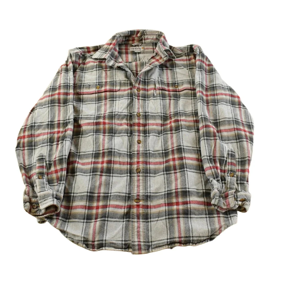 Vintage 1990s Carhartt Plaid Button Up Flannel Shirt Men's M from propervintagecanada