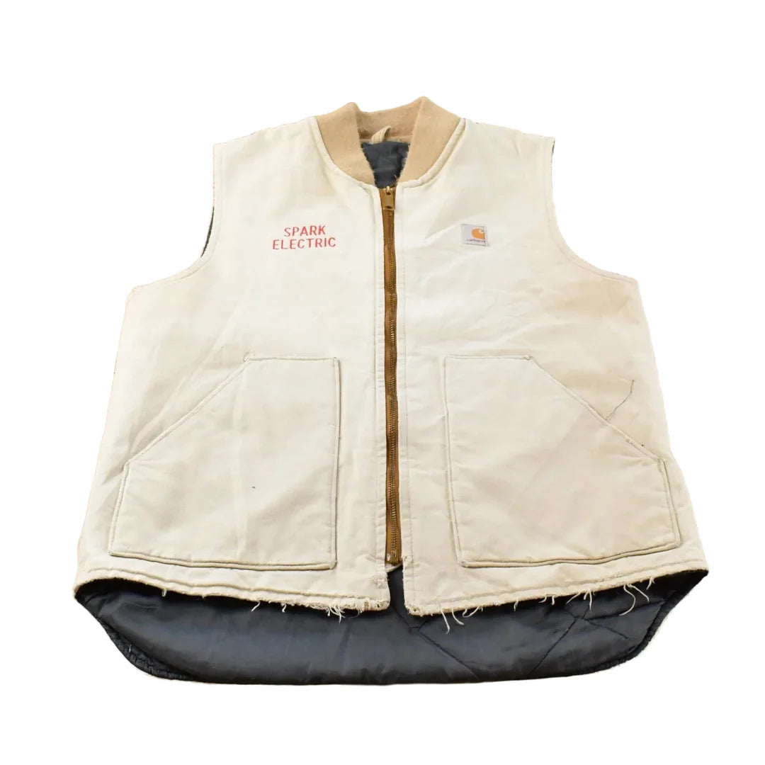 Vintage 1990s Carhartt Quilt Lined Work Vest Jacket Mens Large Tall from propervintagecanada