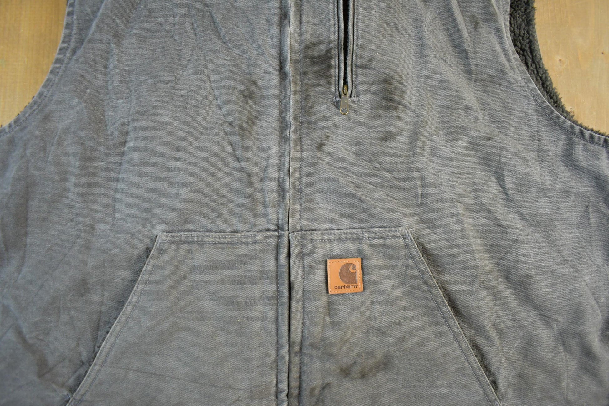 Vintage 1990s Carhartt Sherpa Lined Jacket Vest Mens 3XL from propervintagecanada