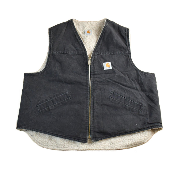 Vintage 1990s Carhartt Sherpa Lined Jacket Vest Mens XL from propervintagecanada