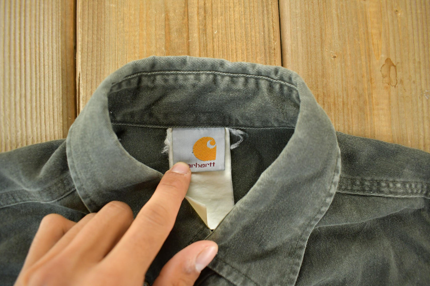 Vintage 1990s Carhartt Sun Faded Button Up Shirt Men's L from propervintagecanada