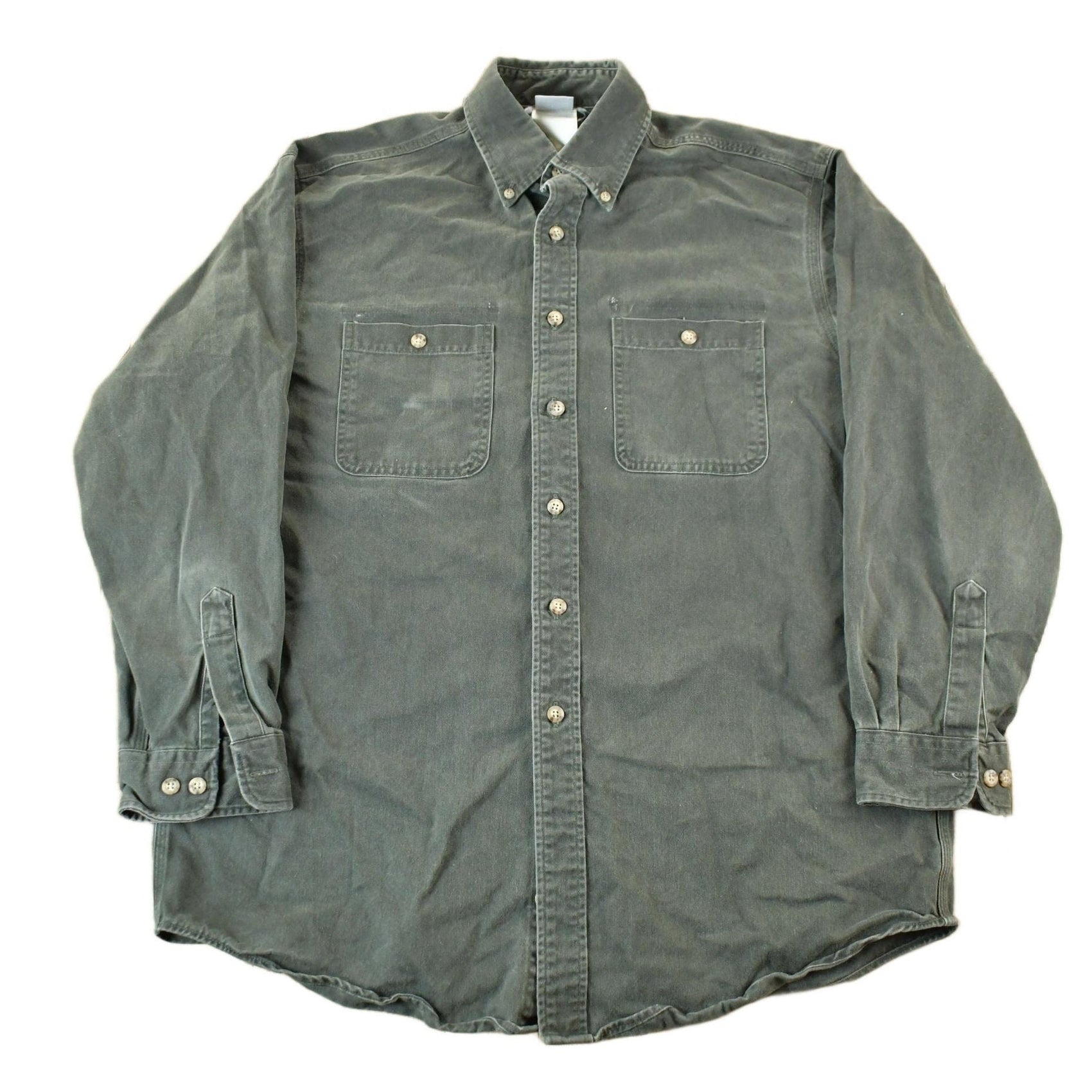 Vintage 1990s Carhartt Sun Faded Button Up Shirt Men's L from propervintagecanada