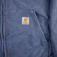 Vintage 1990s Carhartt Sun Faded Distressed Zip Up Hoodie Men's Large from propervintagecanada
