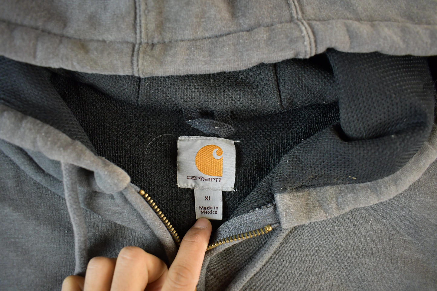Vintage 1990s Carhartt Thermal Lined Heavy Weight Zip Up Hoodie Men's XL from propervintagecanada