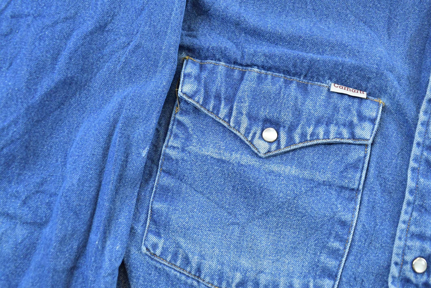 Vintage 1990s Carhartt Western Work Button Up Shirt Mens L from propervintagecanada