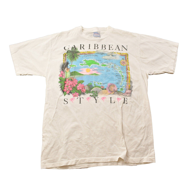 Vintage 1990s Caribbean Style T-Shirt Men's XL from propervintagecanada