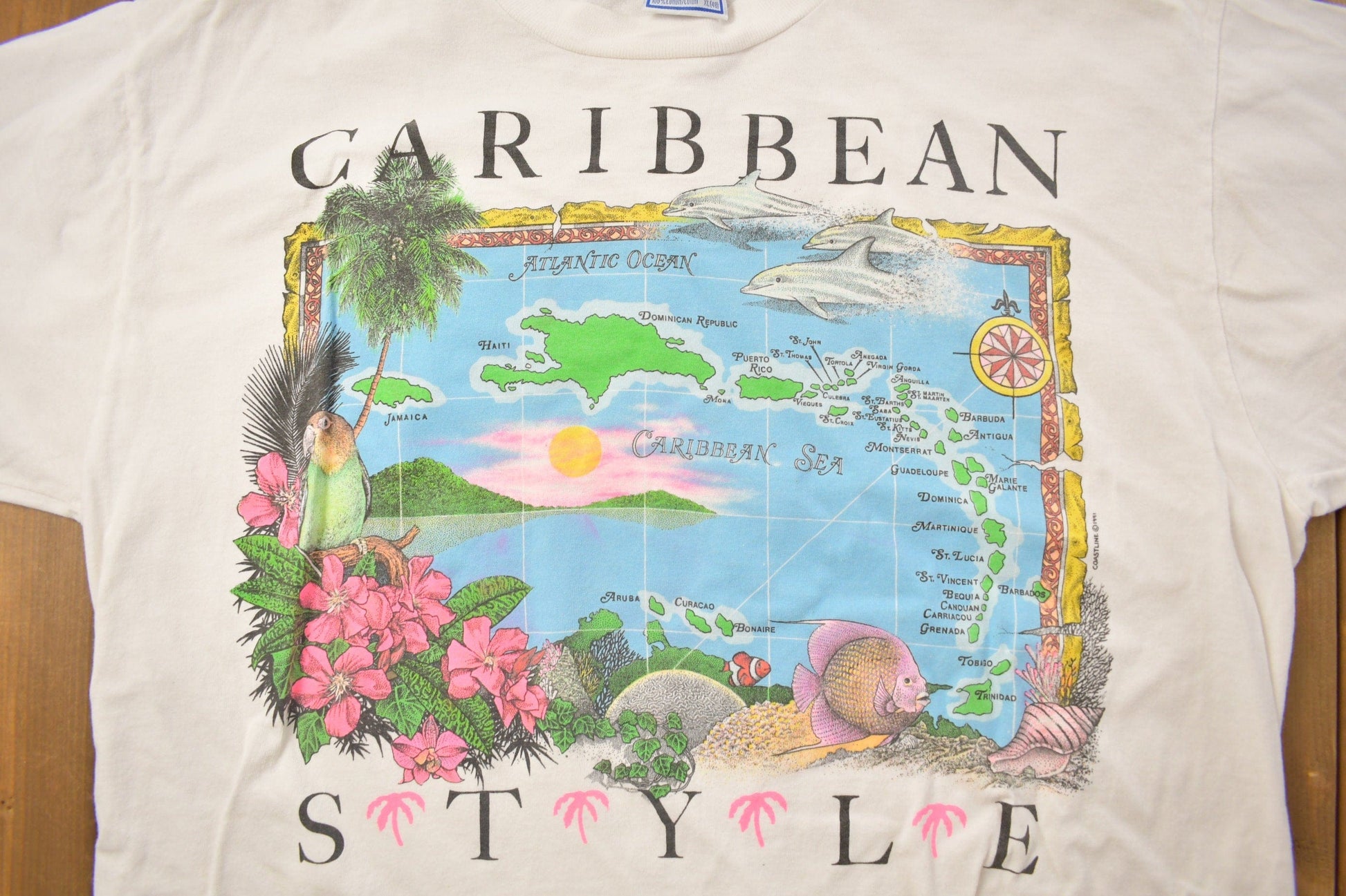 Vintage 1990s Caribbean Style T-Shirt Men's XL from propervintagecanada