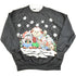 Vintage 1990s Caroling Cute Animals Souvenir Christmas Double Collar Crew Neck Sweatshirt Women&
