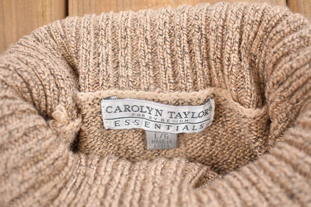Vintage 1990s Carolyn Taylor Knitted Turtleneck Sweater Men's Small from propervintagecanada