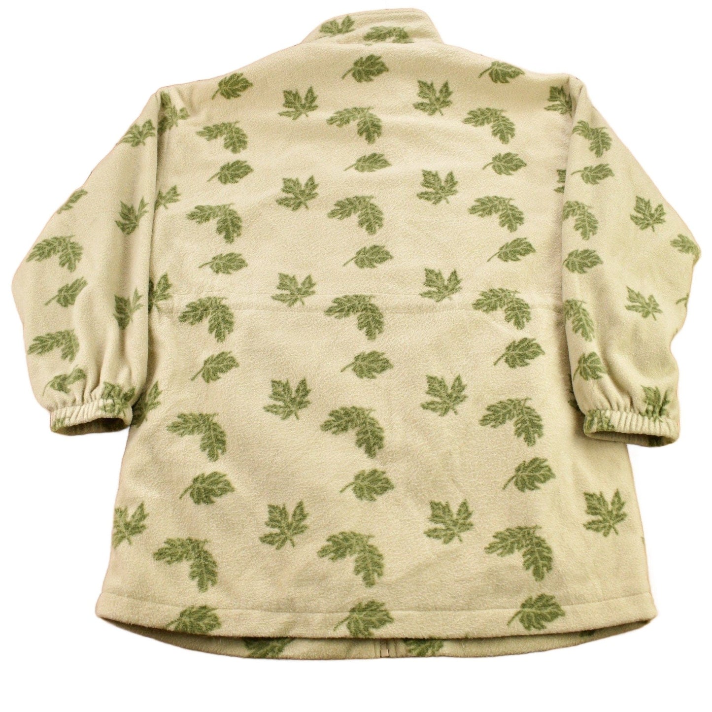 Vintage 1990s Carroll Reed Leaves Theme All Over Print Fleece Sweater Men's Large from propervintagecanada