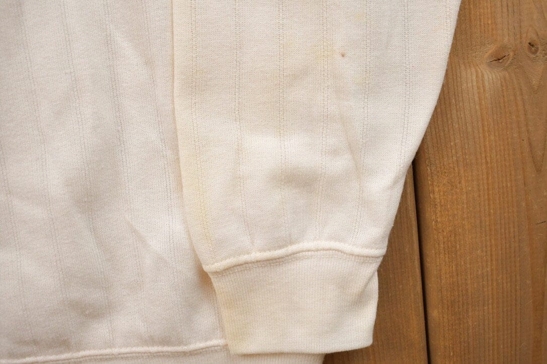 Vintage 1990s Casual News Blank White Crewneck Sweatshirt Men's Medium from propervintagecanada