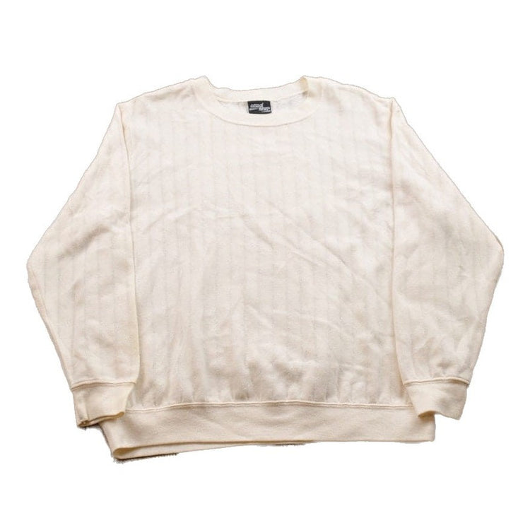 Vintage 1990s Casual News Blank White Crewneck Sweatshirt Men's Medium from propervintagecanada