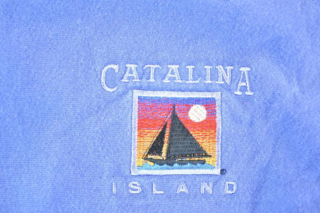 Vintage 1990s Catalina Island Quarter Button Crewneck Sweatshirt Mens XL from propervintagecanada