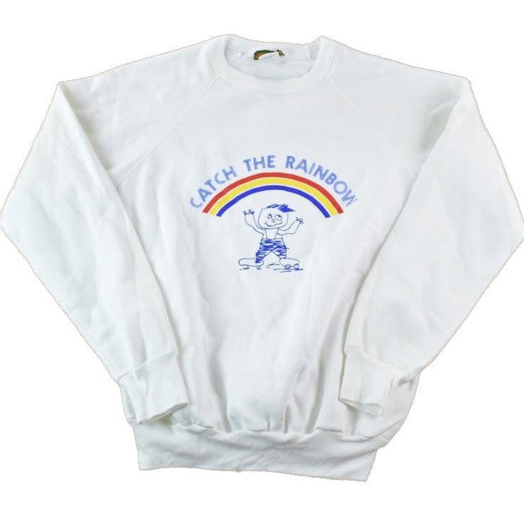 Vintage 1990s Catch The Rainbow Cartoon Sketch Souvenir Crewneck Sweatshirt Men's M from propervintagecanada