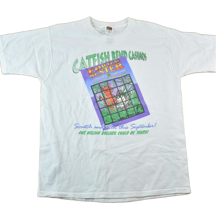 Vintage 1990s Catfish Bend Casinos Souvenir Single Stitch Graphic Print T-Shirt Men's Large from propervintagecanada
