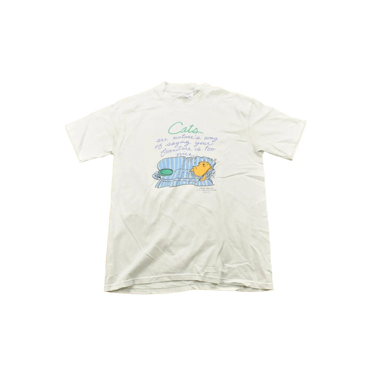 Vintage 1990s "Cats Are Natures Way Of Saying Your Furniture Is Too Nice" Graphic T-Shirt from propervintagecanada