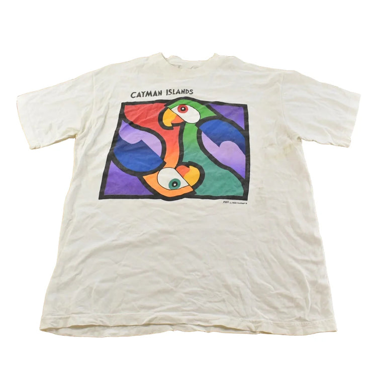 Vintage 1990s Cayman Islands Parrot Graphic T Shirt Men's XL from propervintagecanada