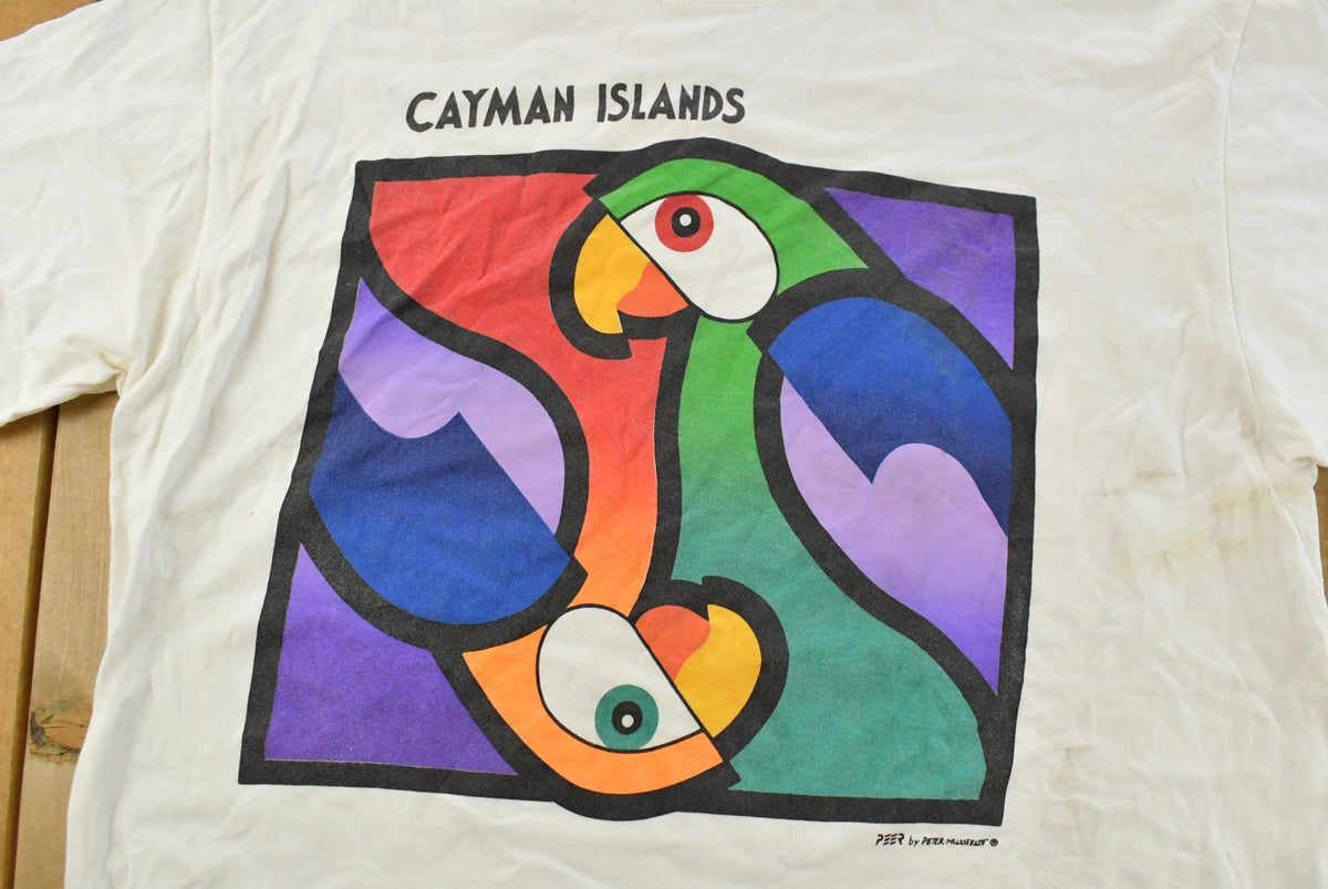 Vintage 1990s Cayman Islands Parrot Graphic T Shirt Men's XL from propervintagecanada
