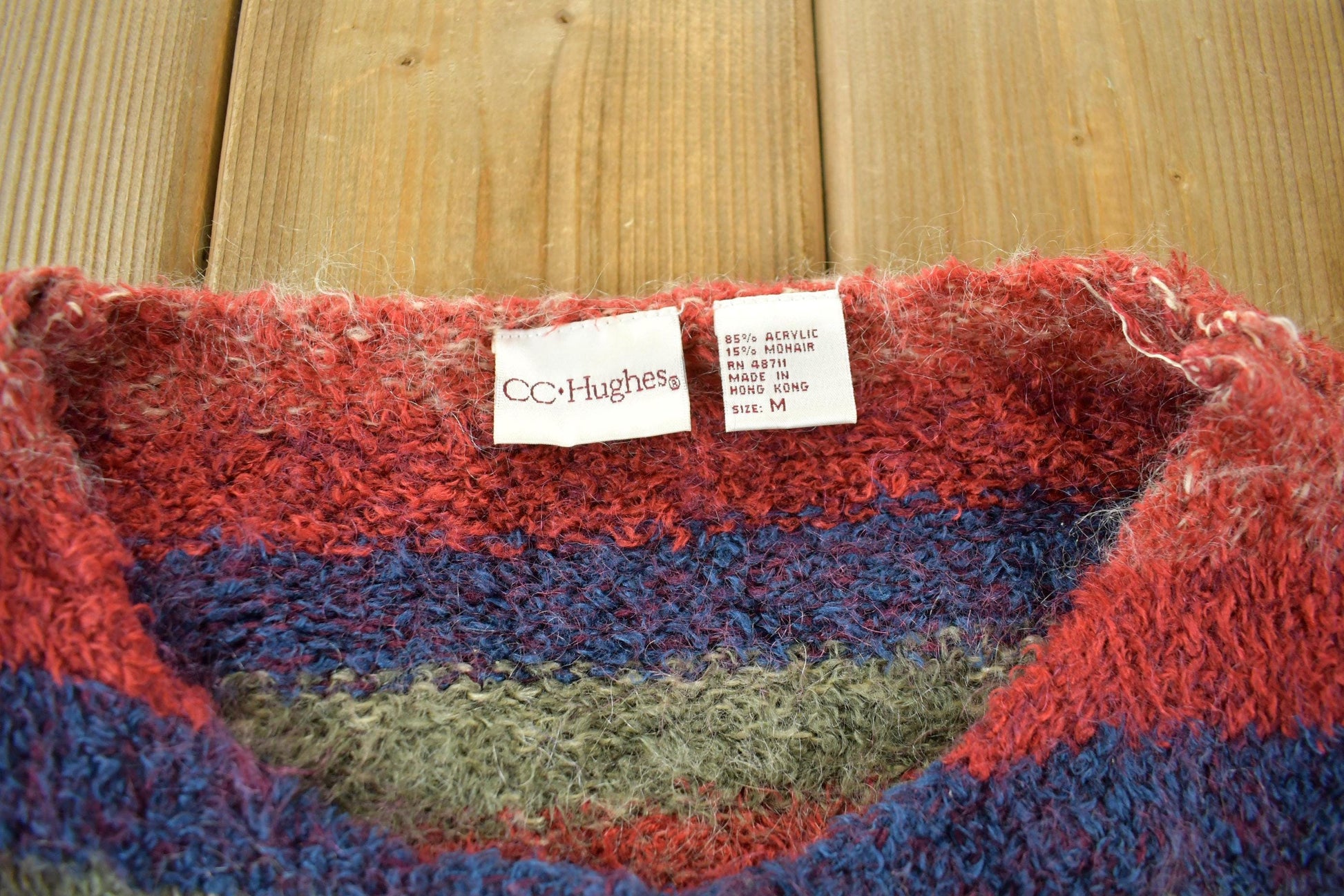 Vintage 1990s CC Hughes Mohair Knit Cardigan Sweater Women's Medium from propervintagecanada