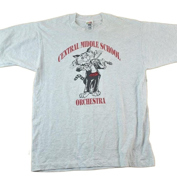 Vintage 1990s Central Middle School Orchestra Souvenir Single Stitch Graphic Print T-Shirt Men's Large from propervintagecanada