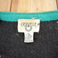 Vintage 1990s Cervelle Abstract Pattern Knit Cardigan Sweater Men's XL from propervintagecanada