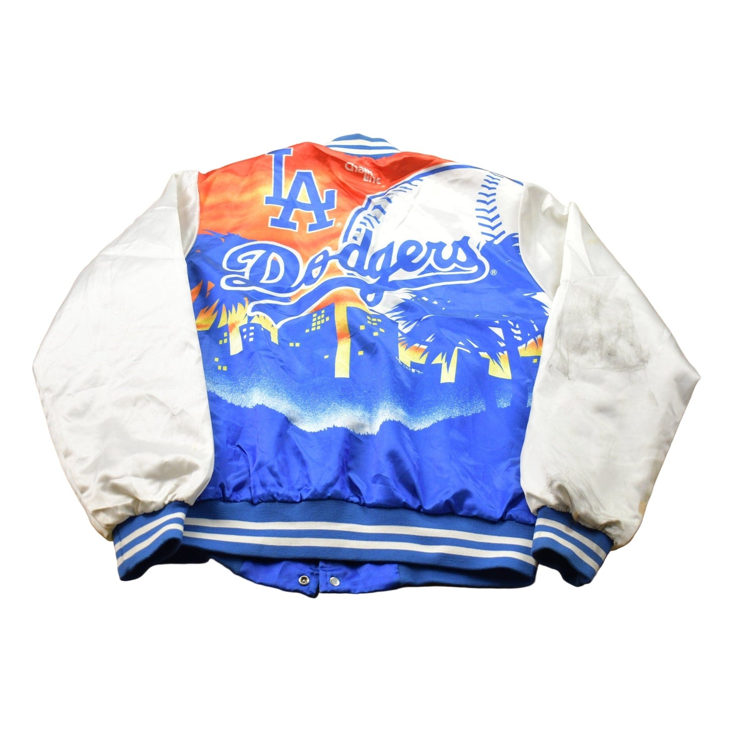 Vintage 1990s Chalk Line Los Angeles Dodgers MLB Satin Bomber Men's Large from propervintagecanada