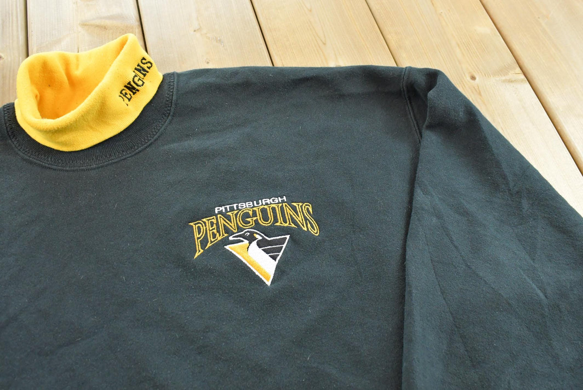 Vintage 1990s Chalkline Pittsburgh Penguins NHL Turtleneck Sweatshirt Men's XL from propervintagecanada